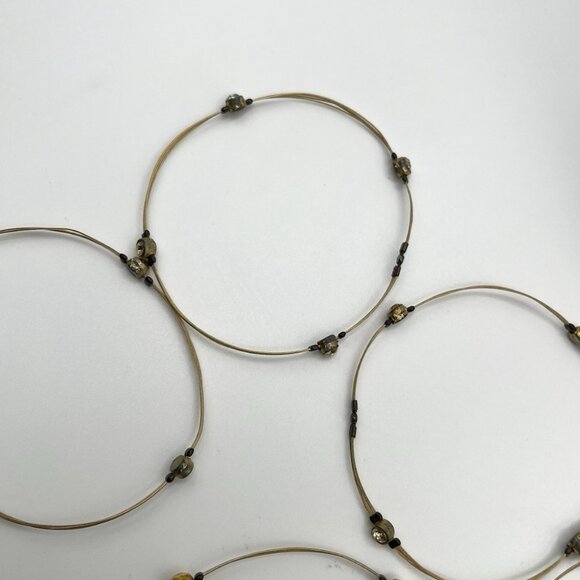 Seasonal Whispers Wire & Crystal Necklace & Bracelet Set Minimalist Bead Jewelry - Picture 8 of 10